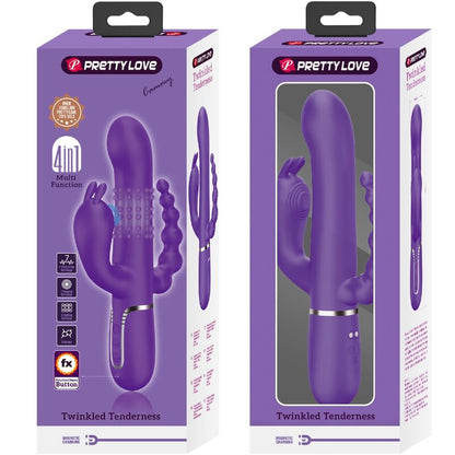 PRETTY LOVE - CAMMY VIBRATORE TRIPLO MULTIFUNZIONALE 4 IN 1 VIOLA