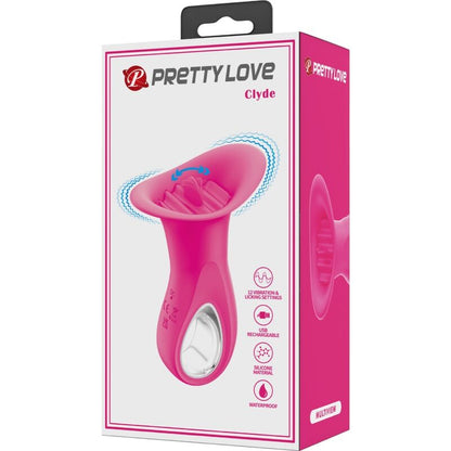 PRETTY LOVE - VIBRATORE ORALE CLYDE LINGUA VIBRANTE 12 VIBRAZIONI ROSA