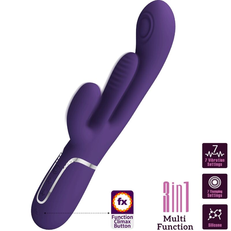 PRETTY LOVE - SHANIA VIBRATORE CONIGLIO MULTIFUNZIONE TRIPLO VIOLA