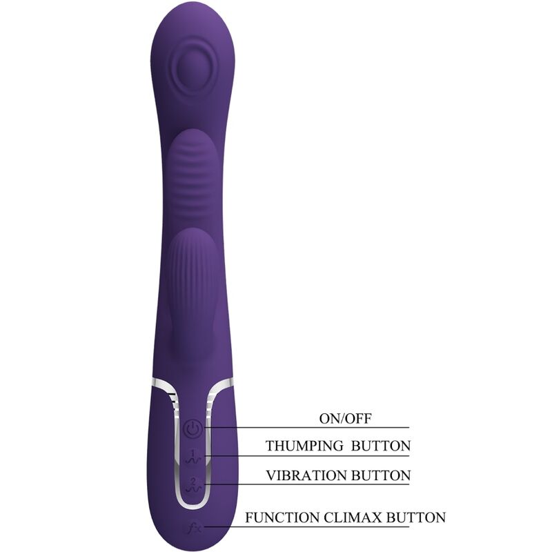 PRETTY LOVE - SHANIA VIBRATORE CONIGLIO MULTIFUNZIONE TRIPLO VIOLA
