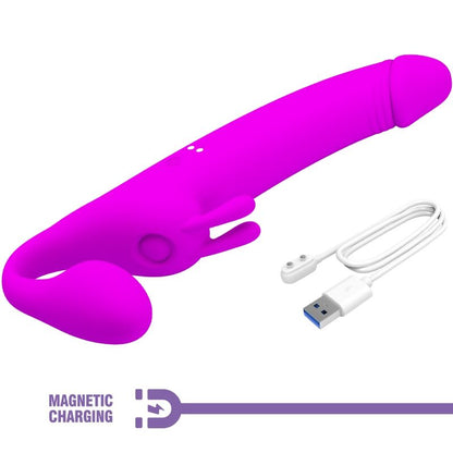 PRETTY LOVE - DILDO ZANINI STRAP-ON SENZA IMBRACATURA 10 VIBRAZIONI VIOLA
