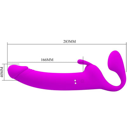 PRETTY LOVE - DILDO ZANINI STRAP-ON SENZA IMBRACATURA 10 VIBRAZIONI VIOLA