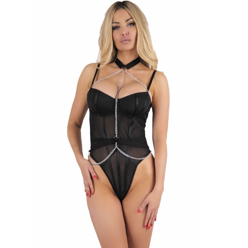 LIVCO CORSETTI FASHION - RUBIKA LC XG079 BODY CON GARGANTILLA NEGRO XL