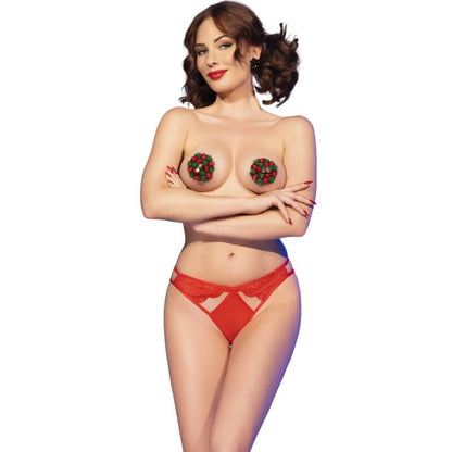 CHILIROSE - CR 4839 SET NATALIZIO COPRICAPEZZOLI + SLIP ROSSI L/XL