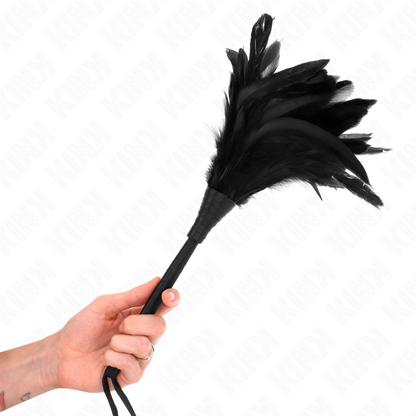 KINK - PIUME DI POLLO PER IL SOLLETICO A FORMA DI CORNO DI DOMESTICA NERA 36 CM