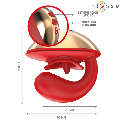 INTENSE - MARIAH VIBRATORE E STIMOLATORE A FORMA DI U 10 VIBRAZIONI ROSSO
