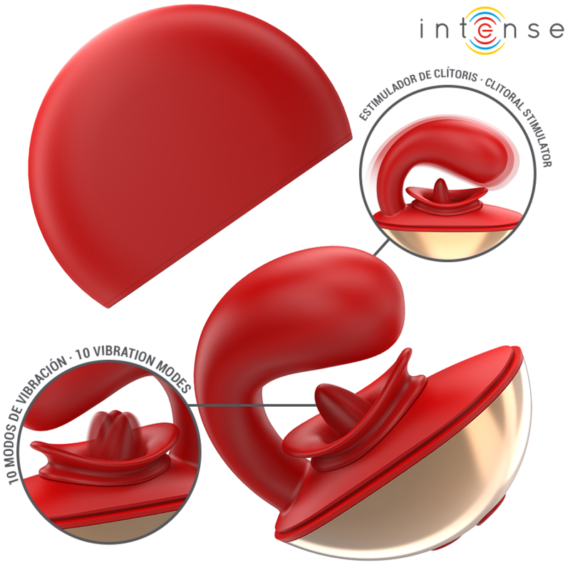 INTENSE - MARIAH VIBRATORE E STIMOLATORE A FORMA DI U 10 VIBRAZIONI ROSSO
