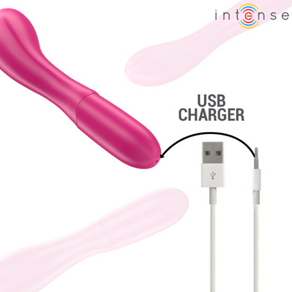 INTENSE - VIBRATORE LISETTE 19 CM FLESSIBILE 10 VIBRAZIONI ROSA