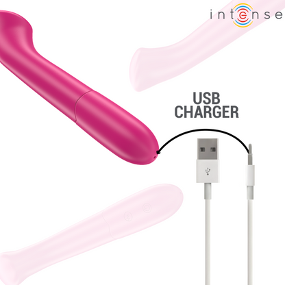INTENSE - VIBRATORE PATY 19 CM FLESSIBILE 10 VIBRAZIONI MODELLO 2 ROSA
