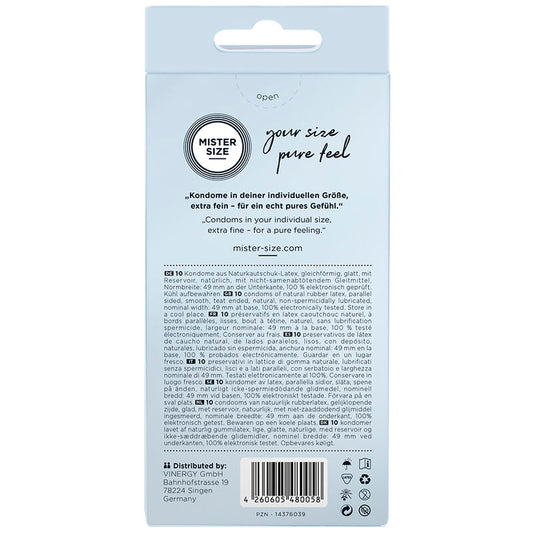MISTER SIZE - PRESERVATIVI TAGLIA S 49 MM (10 UNITÀ)