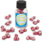 SPICY DEVIL - BARATTOLO DA 12 CARAMELLE DELLA FELICITÀ A FORMA DI PENE, FRAGOLA/CILIEGIA
