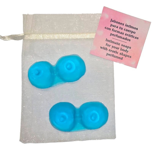 SPICY DEVIL - SAPONI PROFUMATI A FORMA DI 2 SENI BLU