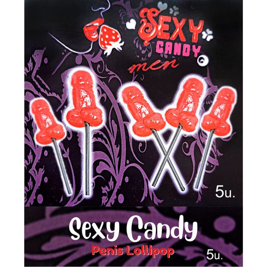 SPICY DEVIL - SCATOLA DA 5 LECCA-LECCA A FORMA DI PENE ALLA CILIEGIA