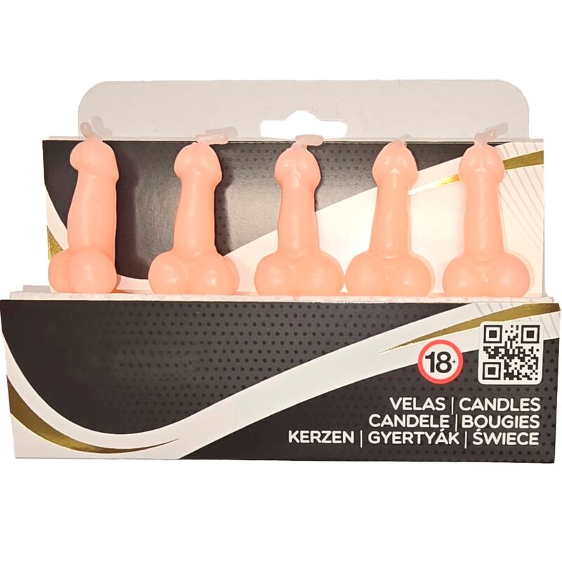 SPICY DEVIL - SCATOLA DA 5 CANDELE A FORMA DI PENE DI CARNE