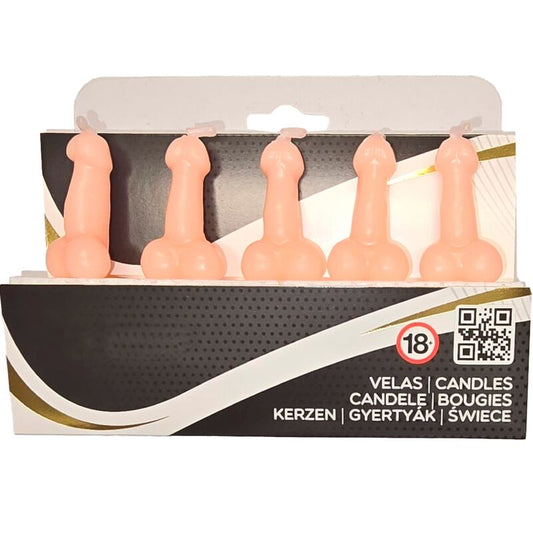 SPICY DEVIL - SCATOLA DA 5 CANDELE A FORMA DI PENE DI CARNE