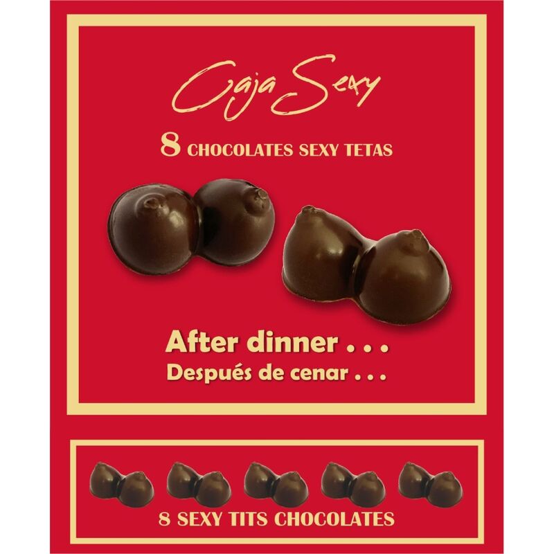 SPICY DEVIL - SCATOLA DA 8 TAVOLETTE DI CIOCCOLATO A FORMA DI SENO