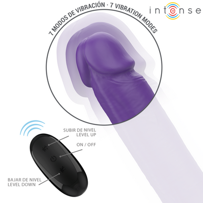 INTENSO - GUNTER DOPPIO DILDO VIBRANTE 40 CM VIOLA TELECOMANDO