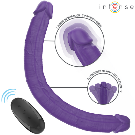 INTENSO - GUNTER DOPPIO DILDO VIBRANTE 40 CM VIOLA TELECOMANDO