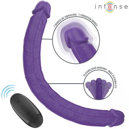 INTENSO - GUNTER DOPPIO DILDO VIBRANTE 40 CM VIOLA TELECOMANDO