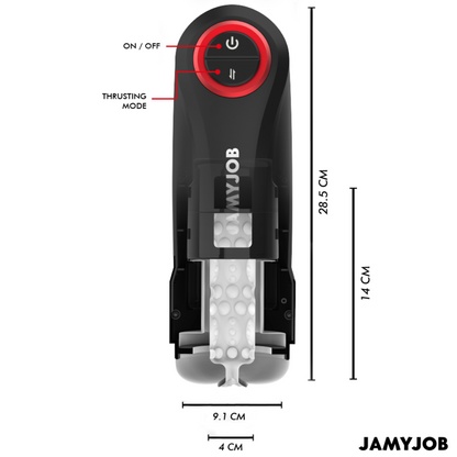 JAMYJOB - MASTURBATORE VAGINALE AUTOMATICO A GRAVITÀ CON 5 MODALITÀ DI SPINTA ED EFFETTO SONORO
