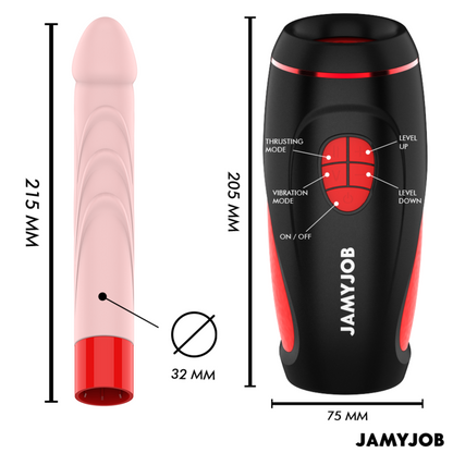 JAMYJOB - MASTURBATORE AUTOMATICO PYSTON BASE CON DILDO TELECOMANDATO