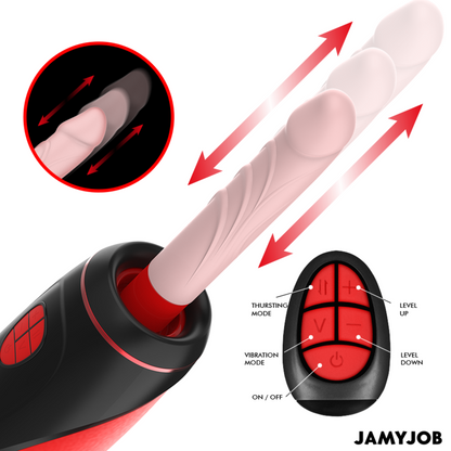 JAMYJOB - MASTURBATORE AUTOMATICO PYSTON BASE CON DILDO TELECOMANDATO