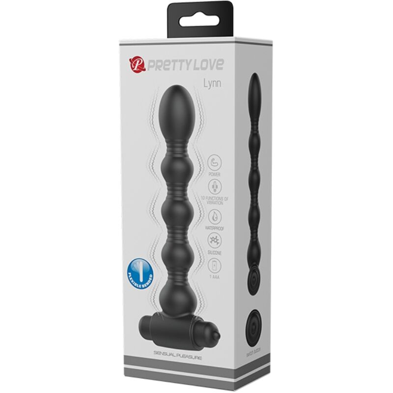 PRETTY LOVE - LYNN PLUG ANALE IN SILICONE 10 VIBRAZIONI NERO