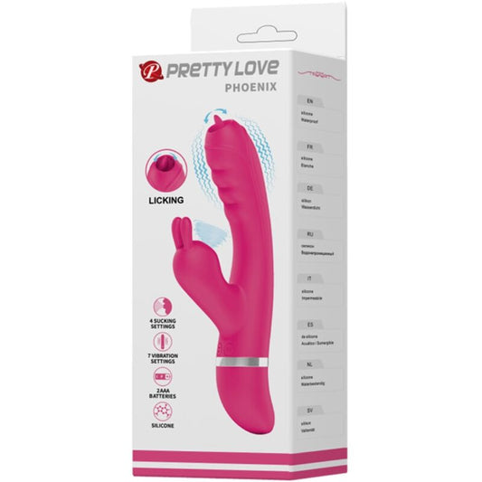 PRETTY LOVE - VIBRATORE CONIGLIO MULTIFUNZIONE ROSA FENICE