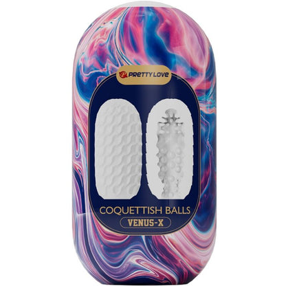 PRETTY LOVE - MASTURBATORE MASCHILE IN SILICONE CON PALLE CIVETTE BIANCO
