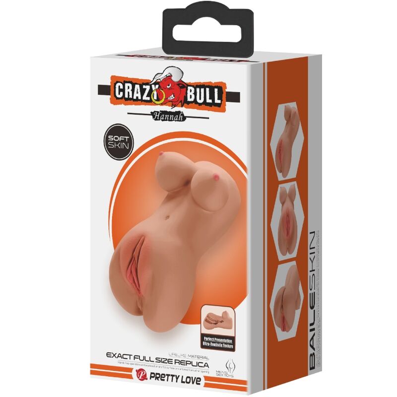 CRAZY BULL - HANNAH DOPPIO MASTURBATORE VAGINA E ANO REALISTICO MULATO