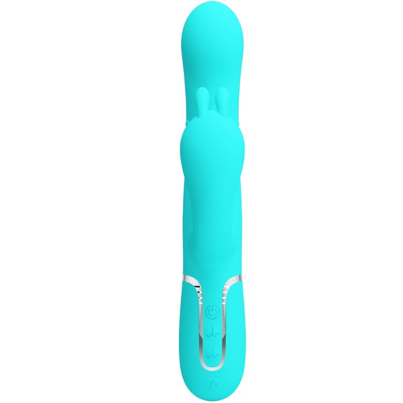 PRETTY LOVE - CAMMY VIBRATORE TRIPLO RABBIT MULTIFUNZIONE 4 IN 1 BLU