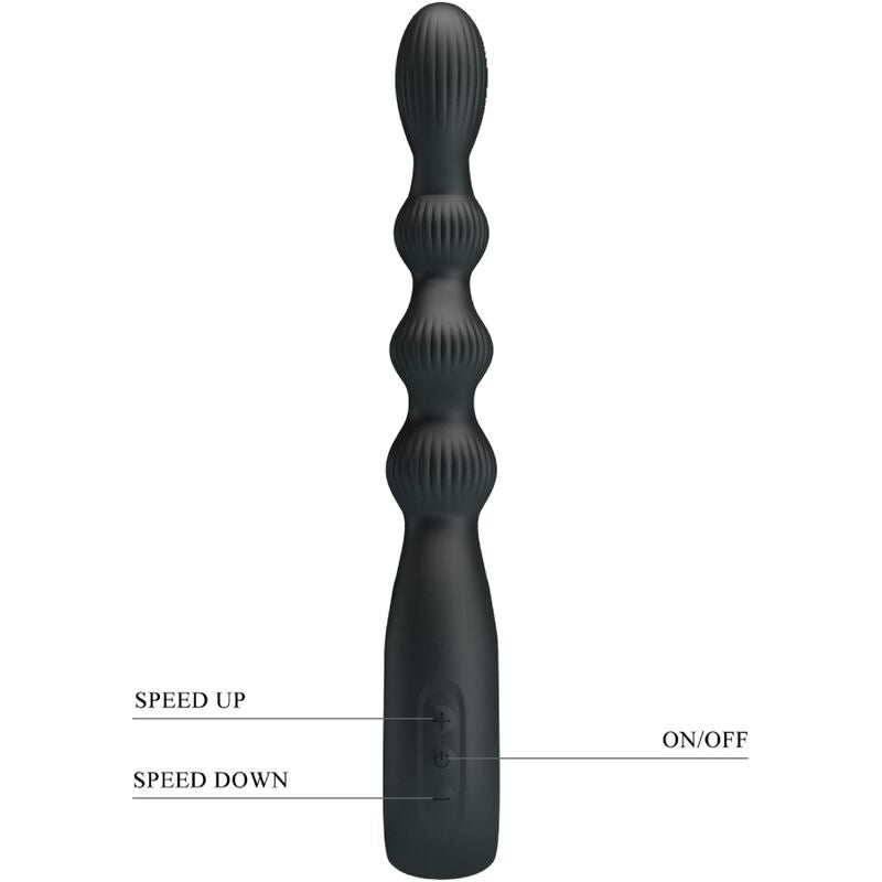 PRETTY LOVE - VIBRATORE ANALE FEDERER 12 VIBRAZIONI NERO