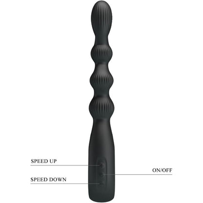 PRETTY LOVE - VIBRATORE ANALE FEDERER 12 VIBRAZIONI NERO