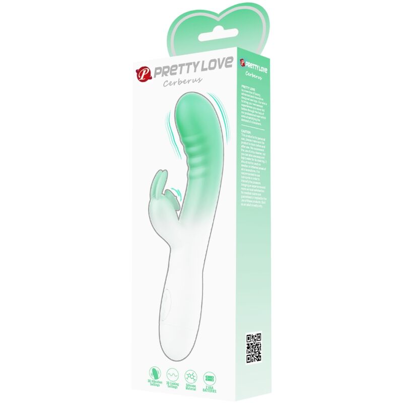 PRETTY LOVE - VIBRATORE CONIGLIO CERBERUS 30 VIBRAZIONI VERDE