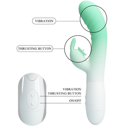 PRETTY LOVE - VIBRATORE CONIGLIO CERBERUS 30 VIBRAZIONI VERDE