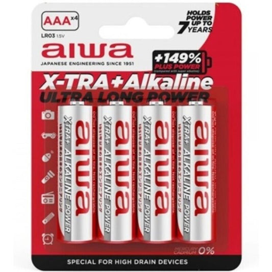 AIWA - BATTERIA ALCALINE AAA X-TRA ALKALINE LR03 BLISTER*4