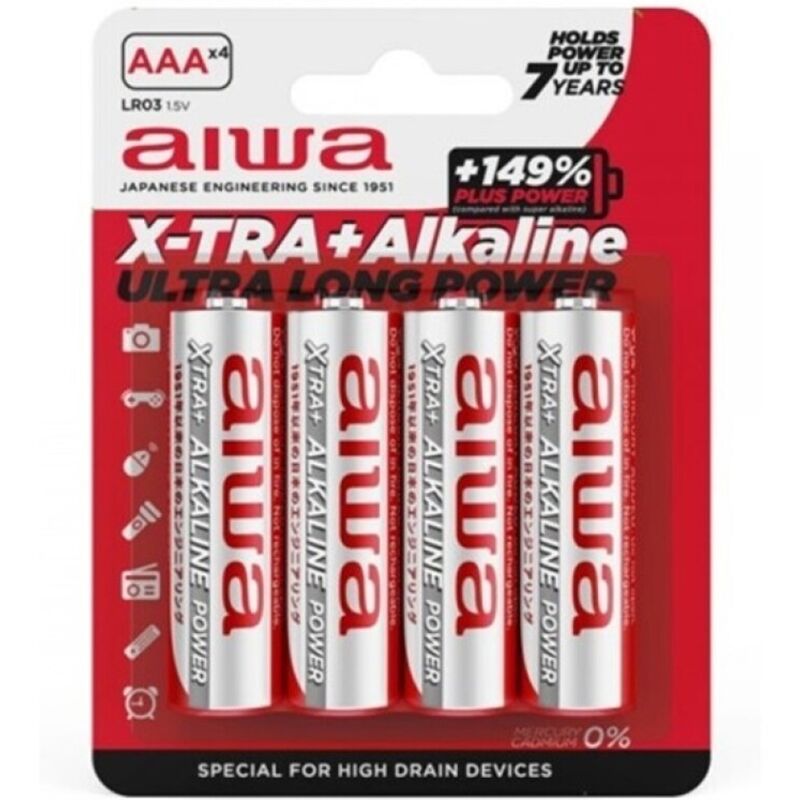AIWA - BATTERIA ALCALINE AAA X-TRA ALKALINE LR03 BLISTER*4