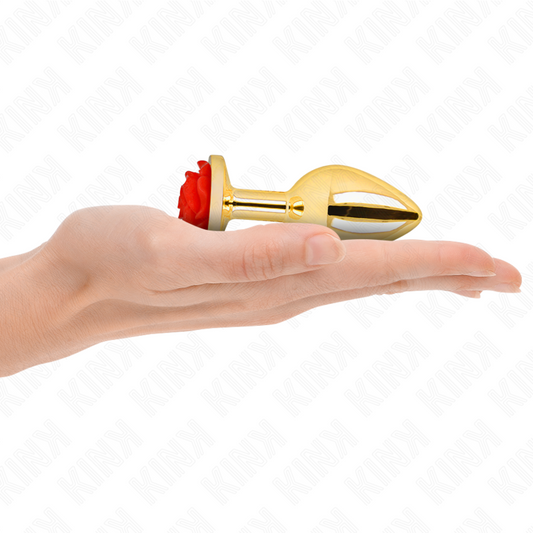 KINK - PLUG ANALE ORO ROSA ROSSA TAGLIA M