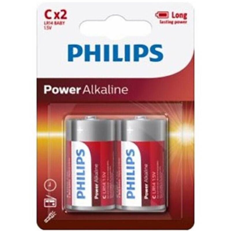 PHILIPS - BATTERIA ALCALINE POWER C LR14 BLISTER*2