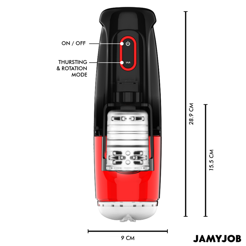 JAMYJOB - MASTURBATORE VAGINALE AUTOMATICO STORM 10 MODALITÀ DI ROTAZIONE E SPINTA