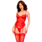 CHILIROSE - CR 4845 CORSET Y MEDIAS ROJO XL