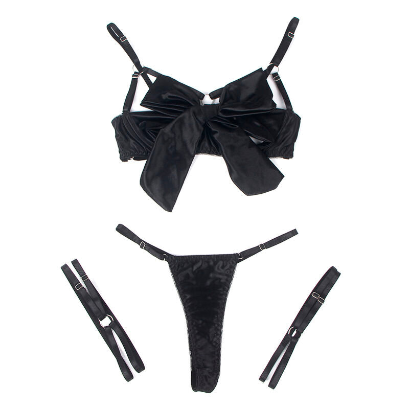 SUBBLIME - 955205 Reggiseno con fiocco nero regolabile L/XL