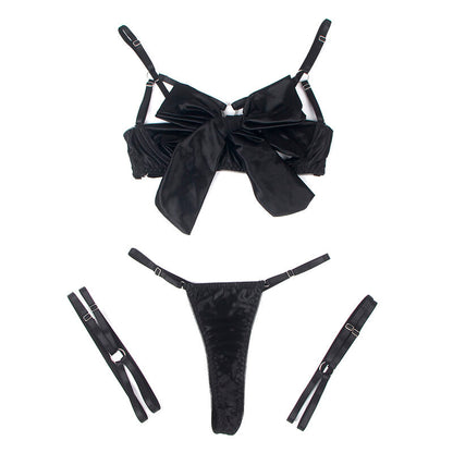 SUBBLIME - 955205 Reggiseno con fiocco nero regolabile L/XL