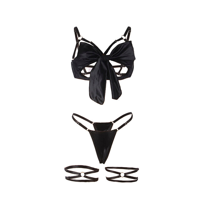 SUBBLIME - 955205 Reggiseno con fiocco nero regolabile L/XL