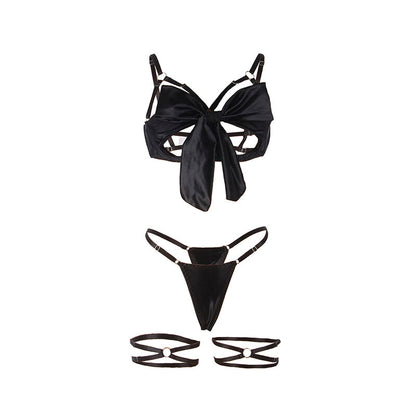SUBBLIME - 955205 Reggiseno con fiocco nero regolabile L/XL