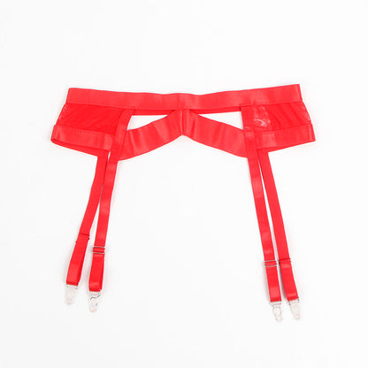 SUBBLIME - 955250 SET SUJETADOR CON LIGUERO BONDAGE ROJO S/M