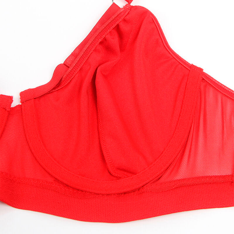 SUBBLIME - 955267 SET REGGISENO BONDAGE ROSSO E CINTURA GIARRETTIERA L/XL