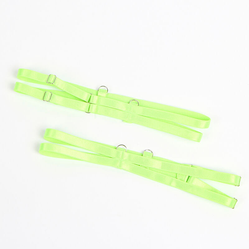 SUBBLIME - 955311 SET REGGISENO E GIARRETTIERE IN PIZZO VERDE E BLU S/M