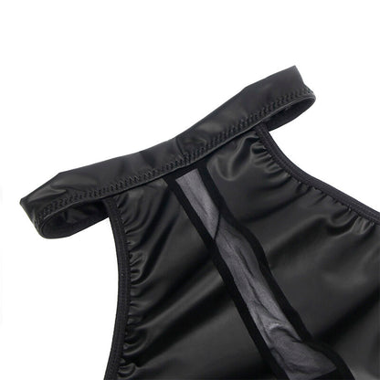 SUBBLIME - 955472 Abito nero trasparente con scollo all'americana S/M