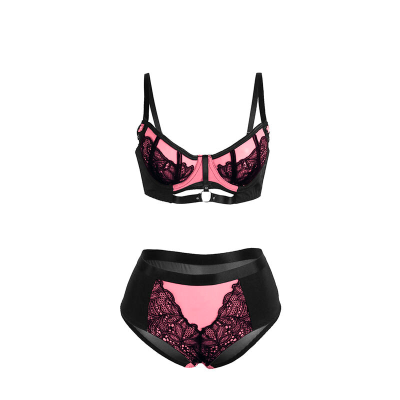 SUBBLIME - 955571 REGGISENO IN RETE VERNICIATA ROSA CON ZIP S/M
